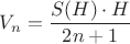 $V_n = \dfrac{S(H)\cdot H}{2n+1}$