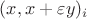$(x,x+\varepsilon y)_i$