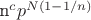 n^{c} p^{N(1 - 1/n)}
