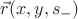 $\vec{r}(x,y,s_{-})$