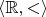 $\langle \mathbb{R}, < \rangle$