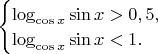 $
\begin{cases}
 \log_{\cos x} \sin x > 0,5,\\
 \log_{\cos x} \sin x < 1.\\
\end{cases}
$