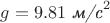 $g=9.81\text{ \textit{м/с}}^2$