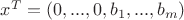 $x^T=(0,...,0,b_1,...,b_m)$