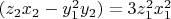 $(z_2x_2-y_1^2y_2) =3z_1^2x_1^2$