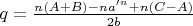 $q = \frac{n(A+B) - na'^n + n(C-A)}{2b}$