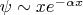 $\psi \sim x e^{-\alpha x}$