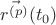 $\vec{r^{(p)}}(t_0)$