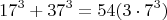 $$17^3+37^3= 54 (3\cdot7^3)$$