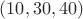$(10, 30, 40)$