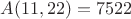 $A(11,22)=7522$