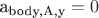 a_{\text{body,A,y}} = 0