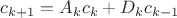 $c_{k+1}=A_k c_k+D_k c_{k-1}$
