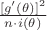 $\frac{[g'(\theta)]^2}{n\cdot i(\theta)}$