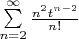 $\sum\limits_{n=2}^{\infty}{\frac{n^2 t^{n-2}}{n!}}$