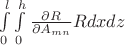 $\int\limits_{0}^l \int\limits_{0}^h {\frac{\partial R}{\partial A_{mn}}}Rdxdz$