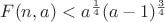 $F(n,a)<a^{\frac 14}(a-1)^{\frac 34}$