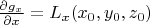 $\frac {\partial g_x} {\partial x}=L_x(x_0,y_0,z_0)$