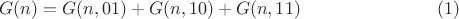 $$G(n)=G(n,01)+G(n,10)+G(n,11) \eqno (1)$$
