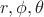$r,\phi,\theta$