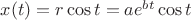 $x(t) = r \cos t = ae^{bt} \cos t$
