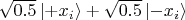 $\sqrt{0.5}\left\lvert +x_i\right\rangle + \sqrt{0.5}\left\lvert -x_i \right\rangle$