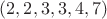 $(2,2,3,3,4,7)$