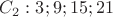 $C_2:3;9;15;21$