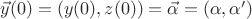 $\vec y(0)=(y(0), z(0))=\vec \alpha = (\alpha, \alpha')$