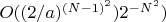 $O( (2/a)^{(N-1)^2})2^{-N^2})$
