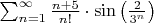$\sum_{n=1}^{\infty} \frac{n+5}{n!} \cdot \sin  \left ( \frac{2}{3^n} \right ) $