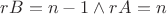 $r B=n-1 \wedge r A =n$