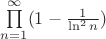 $\prod\limits_{n=1}^{\infty} (1-\frac1{\ln^2n})$