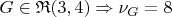 $G \in \mathfrak{R}(3, 4) \Rightarrow \nu_G = 8$