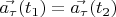 $\vec{a_\tau}(t_1) = \vec{a_\tau}(t_2)$