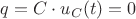 $ q =  C \cdot  u_C (t) = 0 $