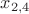 $x_{2,4}$