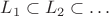 $L_1 \subset L_2 \subset \ldots$