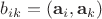 $b_{ik}=(\mathbf a_i, \mathbf a_k)$