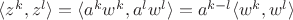 $\langle z^k, z^l \rangle = \langle a^k w^k, a^l w^l \rangle = a^{k - l} \langle w^k, w^l \rangle$