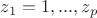 $z_1=1, ..., z_p$