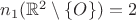 $n_1(\mathbb{R}^2\setminus\{O\})=2$