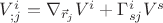 $V^i_{;j}=\nabla _{\vec{r}_j}V^i+\Gamma ^i_{sj}V^s$