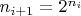 $n_{i+1}=2^{n_i}$
