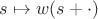 $s \mapsto w(s+\cdot)$