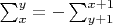 $\sum_x^y = -\sum_{y + 1}^{x + 1}$