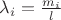 $\lambda _i=\frac {m_i}l$