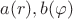 $a(r), b(\varphi)$