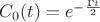 $C_0(t)=e^{-\frac{\Gamma t}{2}}$
