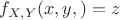 $f_{X,Y}(x,y,)=z$